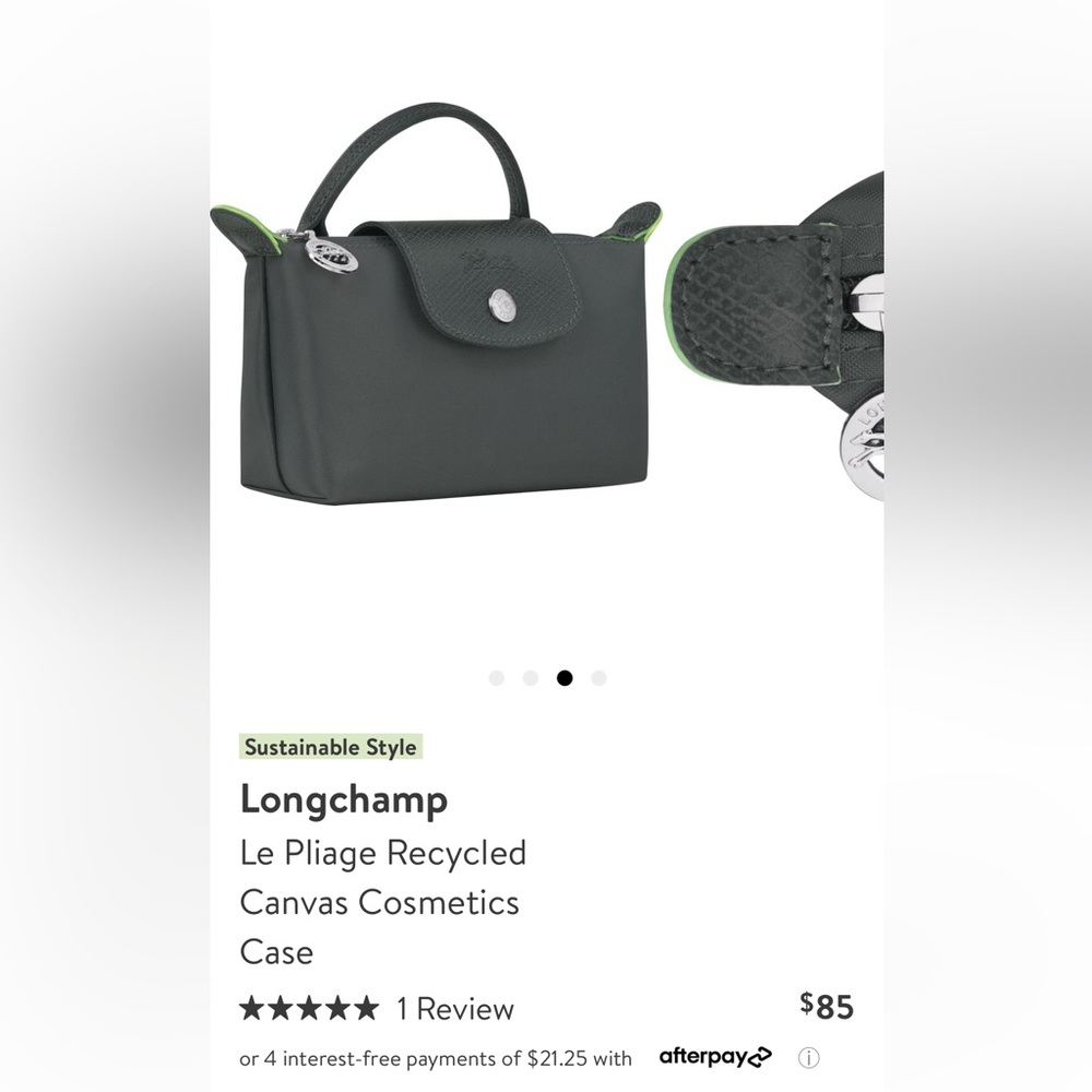 Longchamp Le Pliage Nylon/Leather Mini Handbag Green